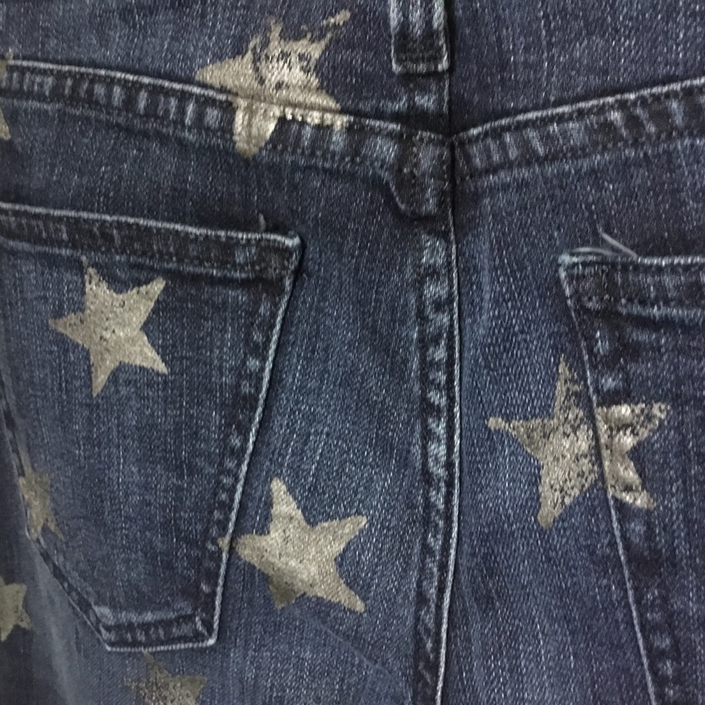 NWT CURRENT ELLIOTT Stars Crop Straight Jean 25 - Picture 5 of 6